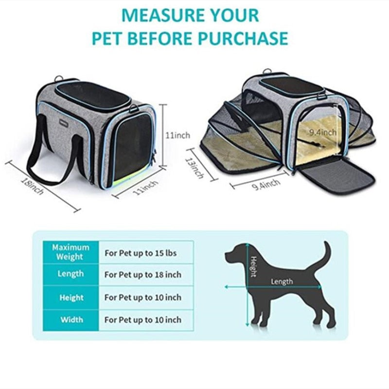 Qpets Breathable Design Cat Bag Carrier Backpack for Hot Weather, Expa