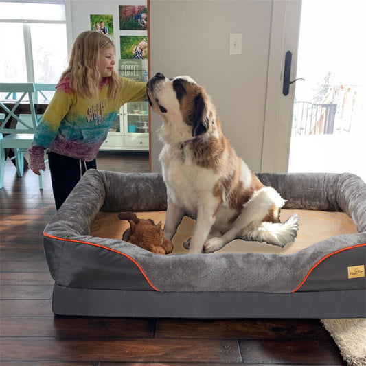 Orthopedic Memory Foam Dog Bed Lounger - For BIG DOGS